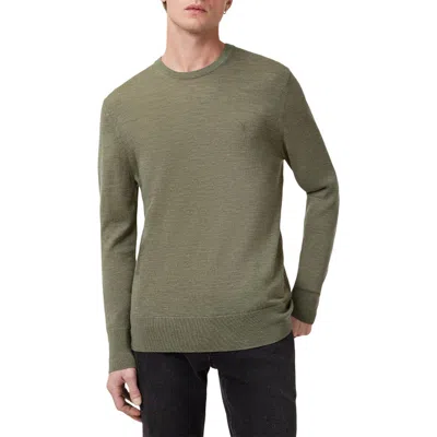 Allsaints Mode Merino Wool Crewneck Jumper In Light Ash Green