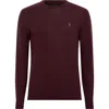 Allsaints Mode Merino Wool Crewneck Sweater In Mars Red