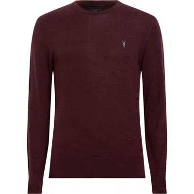 Allsaints Mode Merino Wool Crewneck Sweater In Mars Red