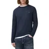 Allsaints Mode Regular Fit Merino Wool Sweater In Navy Blue
