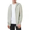 Allsaints Mode Merino Zip Up Ramskull Hoodie In Slate Green