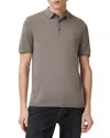 Allsaints Mode Merino Wool Polo Shirt In Chestnut Brown
