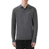 Allsaints Merino Wool Mode Polo Shirt In Monument Grey
