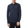 Allsaints Mode Regular Fit Merino Wool Long Sleeve Polo Sweater In Blue