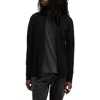 Allsaints Mode Merino Wool Shawl Collar Cardigan In Black