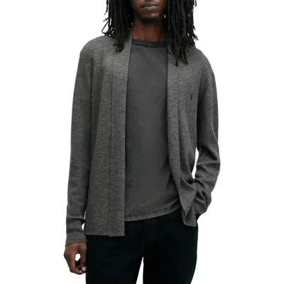 Allsaints Mode Regular Fit Merino Wool Open Cardigan Sweater In Carter Grey