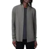 Allsaints Mode Merino Wool Slim Fit Full Zip Hoodie In Fossil Grey