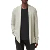 Allsaints Mode Regular Fit Merino Wool Open Cardigan Sweater In Slate Green