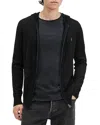 Allsaints Mode Merino Zip Up Ramskull Hoodie In Black