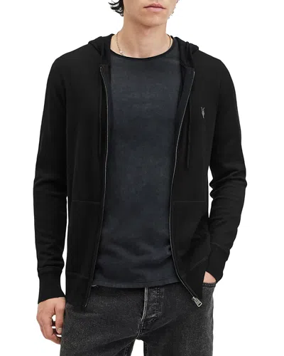 ALLSAINTS MODE MERINO WOOL SLIM FIT FULL ZIP HOODIE