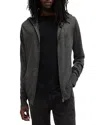 Allsaints Mode Merino Wool Slim Fit Full Zip Hoodie In Fossil Grey
