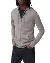 Allsaints Mode Merino Wool Slim Fit Full Zip Hoodie In Chestnut Brown