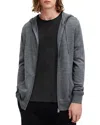 Allsaints Mode Merino Zip Up Ramskull Hoodie In Smith Blue