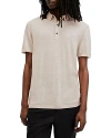 Allsaints Mode Merino Wool Slim Fit Polo Shirt In Bailey Taupe