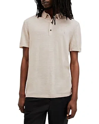 Allsaints Mode Merino Wool Slim Fit Polo Shirt In Bailey Taupe