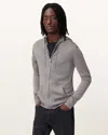 Allsaints Mode Merino Wool Slim Fit Full Zip Hoodie In Chestnut Brown