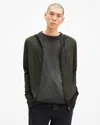Allsaints Mode Merino Zip Up Ramskull Hoodie In Grange Green