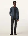 Allsaints Mode Merino Zip Up Ramskull Hoodie In Pitched Blue