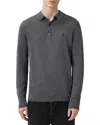 Allsaints Mode Regular Fit Merino Wool Long Sleeve Polo Sweater