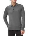 Allsaints Mode Regular Fit Merino Wool Long Sleeve Polo Sweater