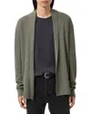 Allsaints Mens Dusky Green Mode Ramskull-embroidered Merino-wool Cardigan Xs In Green