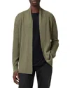 Allsaints Mens Light Ash Gree Mode Ramskull-embroidered Merino-wool Cardigan Xxl In Light Ash
