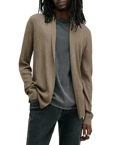 Allsaints Mode Regular Fit Merino Wool Open Cardigan Sweater In Taylor Green