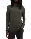 Allsaints Mode Merino Crew Neck Ramskull Jumper In Grange Green