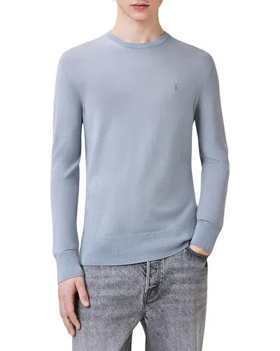 Allsaints Mode Regular Fit Merino Wool Jumper In Willow Blue