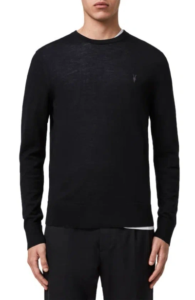 Allsaints Merino Crewneck Sweater In Black