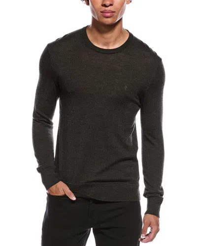 Allsaints Mode Wool Crewneck Sweater In Black