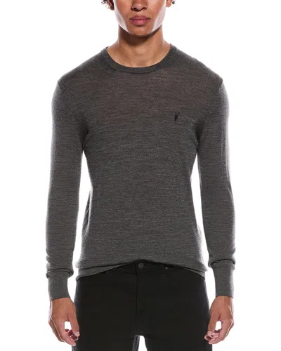 Allsaints Mode Wool Crewneck Sweater In Gray