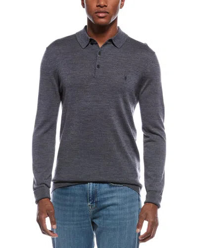 Allsaints Kilburn Wool-blend Polo Sweater In Gray