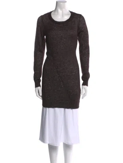 Pre-owned Allsaints Mohair Scoop Neck Sweater In Brown