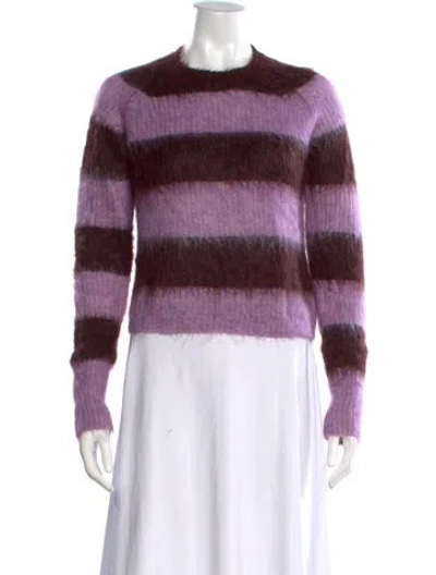 Pre-owned Allsaints Mohair Striped Sweater In Purple