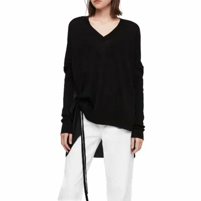 ALLSAINTS MOIRA V-NECK SWEATER IN BLACK