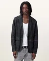 Allsaints Monet Waxed Suede Blazer In Mcway Blue