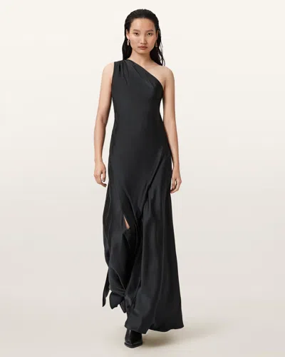 Allsaints Monica Evening Maxi Dress In Black