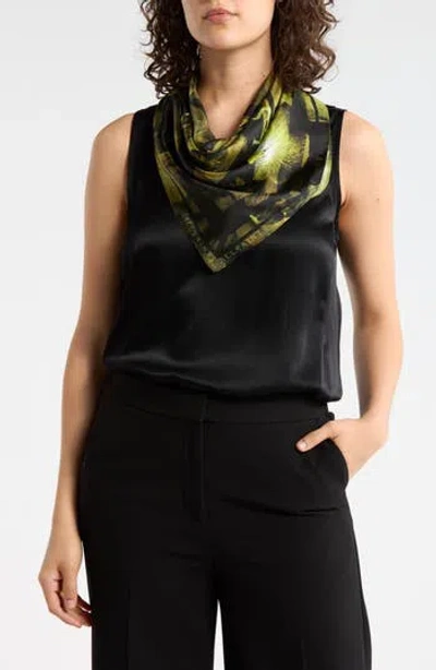 Allsaints Monica Iris Silk Square Scarf In Multi
