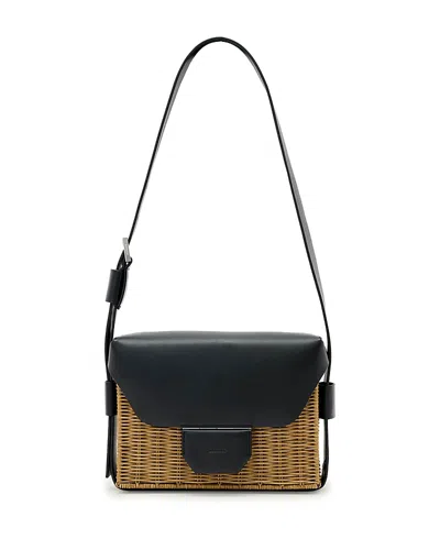 Allsaints Monique Medium Wicker Shoulder Bag In Multi