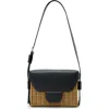 Allsaints Monique Medium Wicker Shoulder Bag In Black