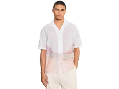 Allsaints Mens Tern White Monument Cuban-collar Short-sleeve Cotton Shirt Xxl
