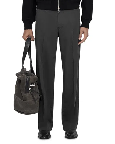 Allsaints Moor Straight Fit Charcoal Trousers In Gray