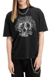 Allsaints Morph Cotton Graphic T-shirt In Washed Black