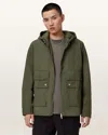 Allsaints Mens Khaki Green Morton Hooded Cotton Blend Jacket In Green