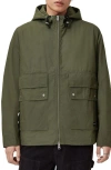 Allsaints Mens Khaki Green Morton Hooded Cotton Blend Jacket In Green