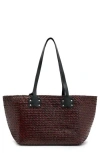 Allsaints Mosley Straw Tote In Peat Brown