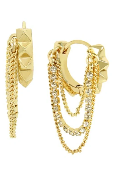 Allsaints Muiltchain Huggie Hoop Earrings In Gold