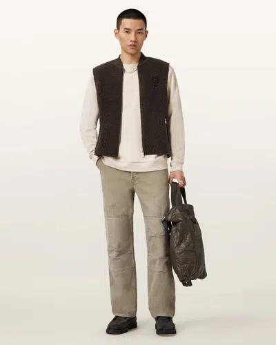 Allsaints Mullen Carpenter Wide Fit Denim Jeans, In Neutral