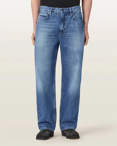 Allsaints Mullen Straight Leg Loose Denim Jeans In Blue